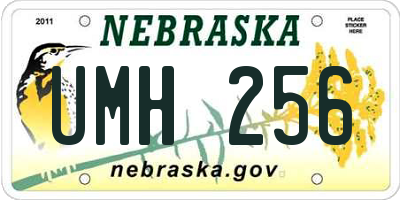 NE license plate UMH256