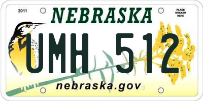 NE license plate UMH512