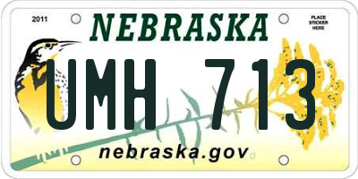 NE license plate UMH713