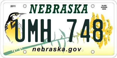 NE license plate UMH748