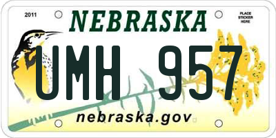 NE license plate UMH957
