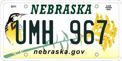 NE license plate UMH967