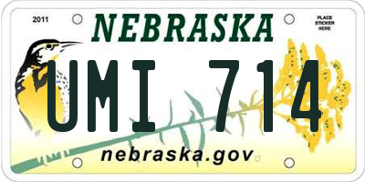 NE license plate UMI714