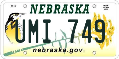 NE license plate UMI749