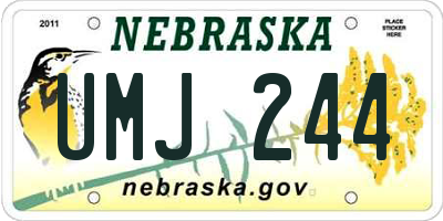 NE license plate UMJ244