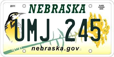 NE license plate UMJ245