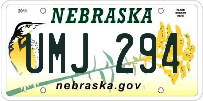 NE license plate UMJ294