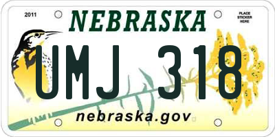 NE license plate UMJ318