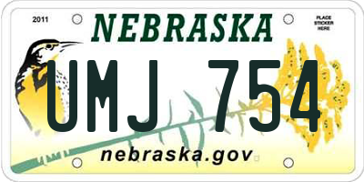 NE license plate UMJ754