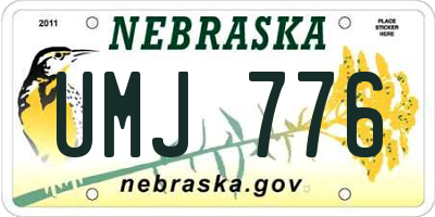 NE license plate UMJ776