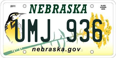 NE license plate UMJ936