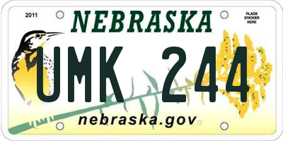 NE license plate UMK244
