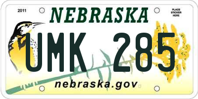 NE license plate UMK285