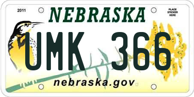 NE license plate UMK366