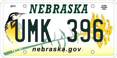 NE license plate UMK396