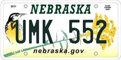 NE license plate UMK552