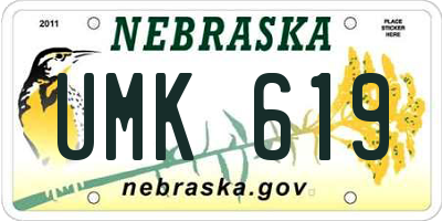 NE license plate UMK619