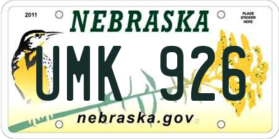 NE license plate UMK926