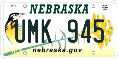 NE license plate UMK945