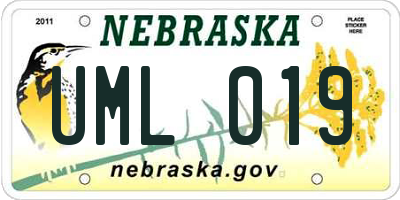 NE license plate UML019