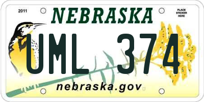 NE license plate UML374