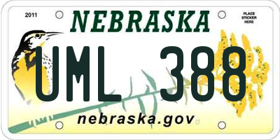 NE license plate UML388