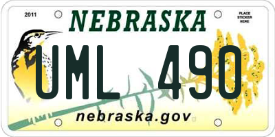 NE license plate UML490