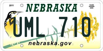NE license plate UML710