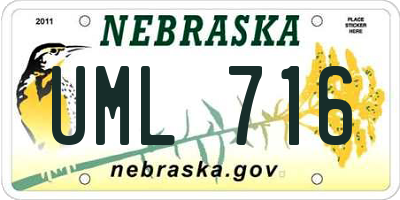 NE license plate UML716