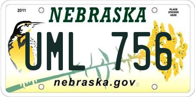NE license plate UML756