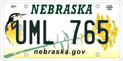 NE license plate UML765