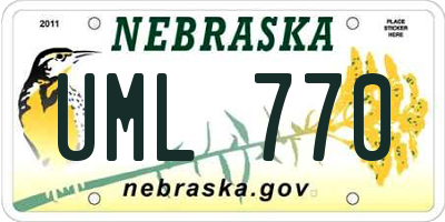 NE license plate UML770