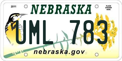 NE license plate UML783