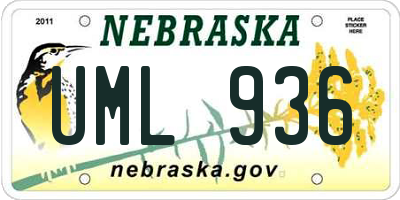 NE license plate UML936