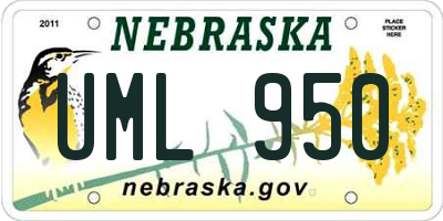 NE license plate UML950