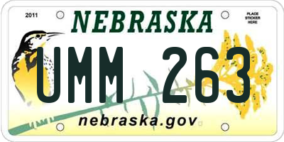 NE license plate UMM263
