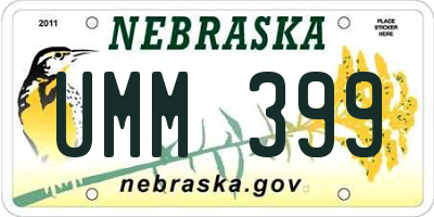 NE license plate UMM399