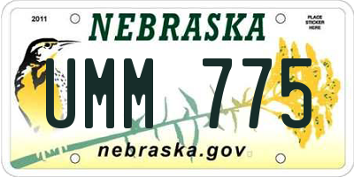 NE license plate UMM775