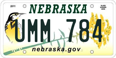 NE license plate UMM784