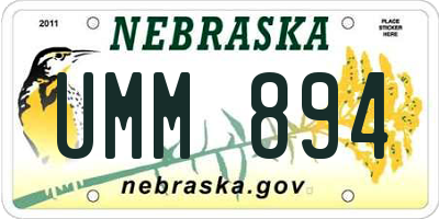 NE license plate UMM894