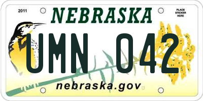 NE license plate UMN042