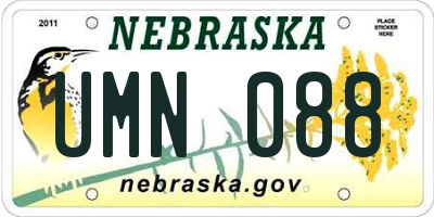 NE license plate UMN088