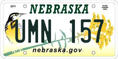 NE license plate UMN157