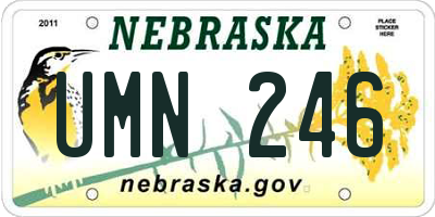 NE license plate UMN246