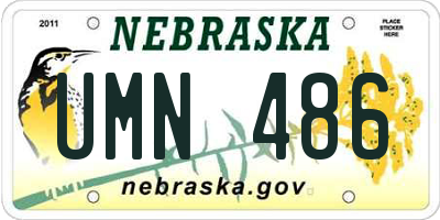 NE license plate UMN486