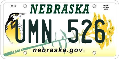 NE license plate UMN526