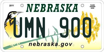 NE license plate UMN900