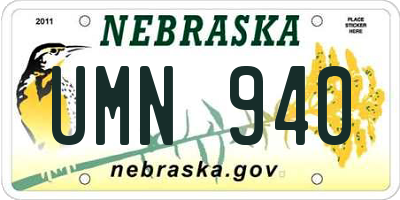 NE license plate UMN940