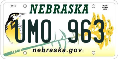 NE license plate UMO963