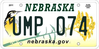 NE license plate UMP074